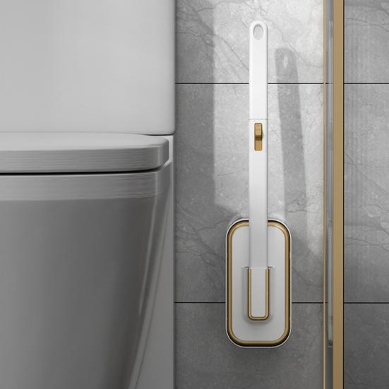 Spazzolino da WC con Manico Lungo Facile Installazione Kit Spazzolino da WC con Contenitore da Parete 24 Testine Aromatiche