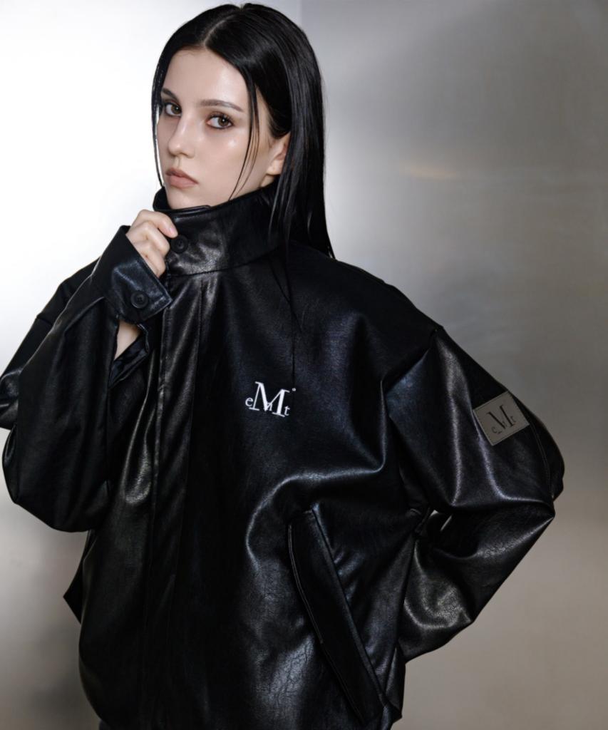 MUCENT Rude Leather High-Neck Blouson Leather Jacket Unisex