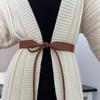 Fashion Round Leather Rope Thin Belt Waist Chain Women Decorative Knotted Waist Rope Decorative Skirt Coat Sweater Strap