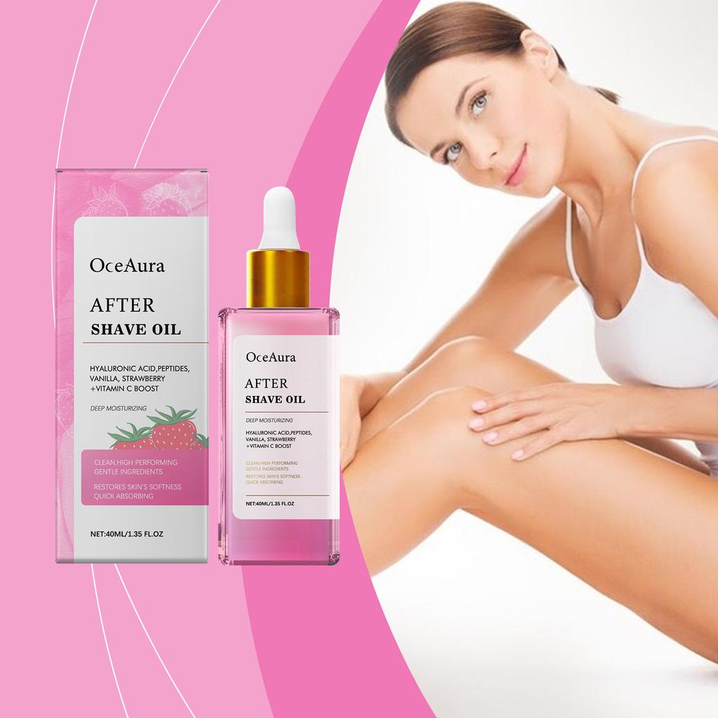 Strawberry Vanilla After Shave Oil Firming Soothing Moisturizing Softening Nourishing Smoothing Hair Removal Care Essential Oil