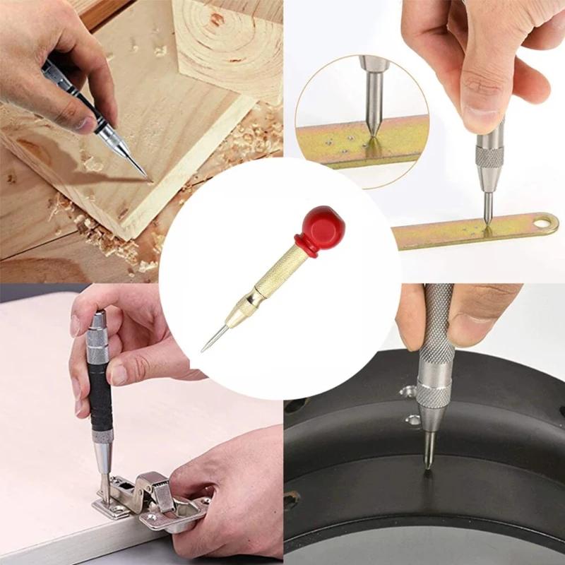 Gold Center Punch Automatic Spring Positioner Glass Striker Window Breaker Punch Centering and Punching Tool Accessories