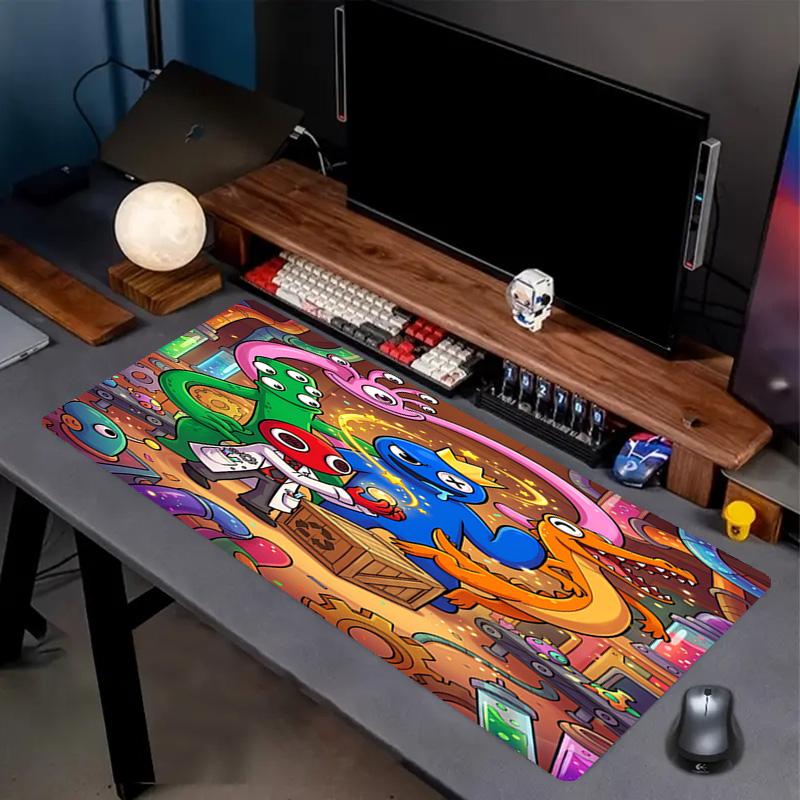 Game Rainbow Friends Print Mouse Pad, Anti‑Slip Desktop Keyboard Mat, for PC Laptop Gaming Working Daily Use, Cool Festival Surprise Gift
