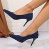 Large Size High Heels Women's Spring and Autumn New Pointed Stiletto Foot Cover Fashion Women's Single Shoes Size 42