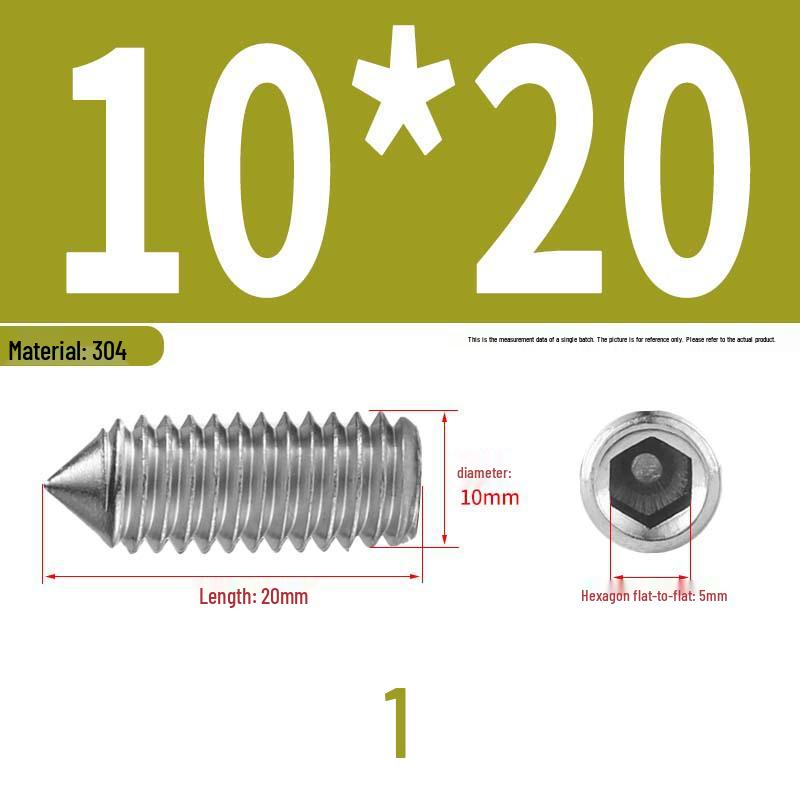 12.9 Edelstahl 304 Innensechskant Kegelspitze Gewindestift M2/M3