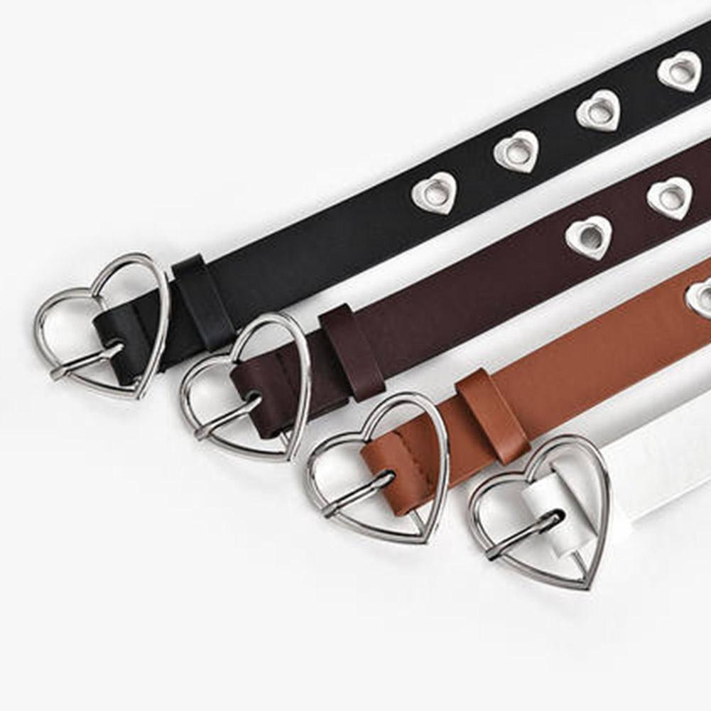 Y2K Belt Hollow Heart Buckle Belt For Fashion Women Girls Gothic Dress PU Casual Jeans Belt Bel H2Q3