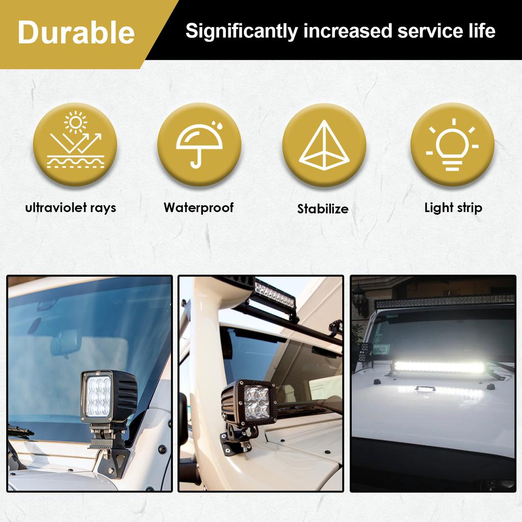 2/4 buc Suport Far Auto LED Lumină de Lucru Suport de Montaj Oțel Inoxidabil Lumini Inundație Bază Proiector Suport de Montaj