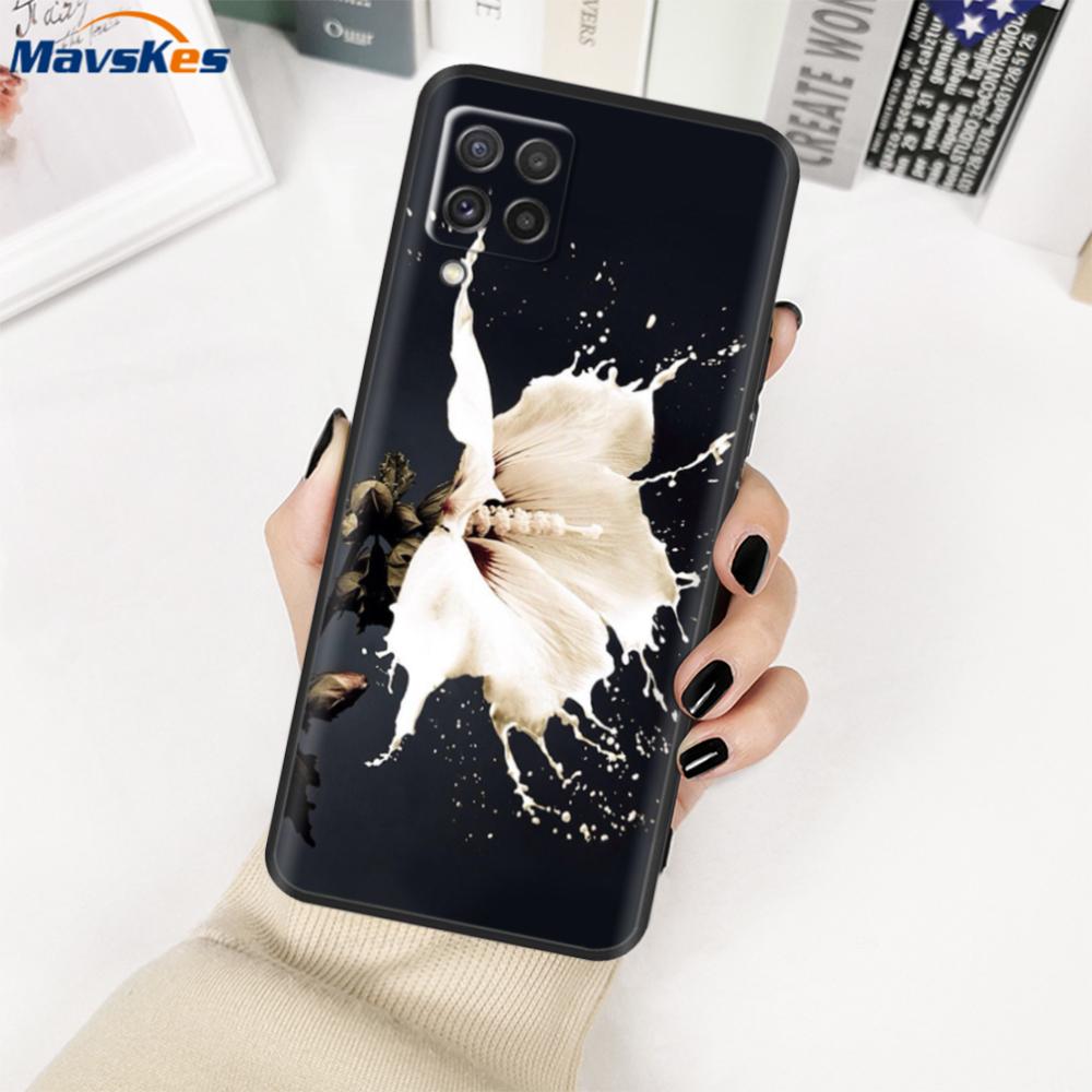 For Samsung Galaxy M22 Case SM-M225FV Black Bumper Soft TPU Cover For Samsung M32 4G M325FV Case Silicone M 22 M 32 Fundas Cute
