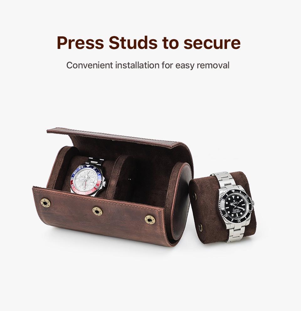 Retro Leather Travel Watch Box - Drop-Proof, Portable Storage for Mechanical Watches