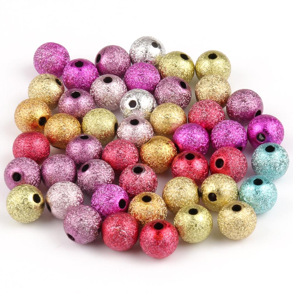 Handgefertigte, gemischte Farben, plattiert, Sternenstaub-Kunststoff, runde Kugel, Abstandshalter, Faltenperlen für die Schmuckherstellung, DIY-Armband, Charms, Zubehör