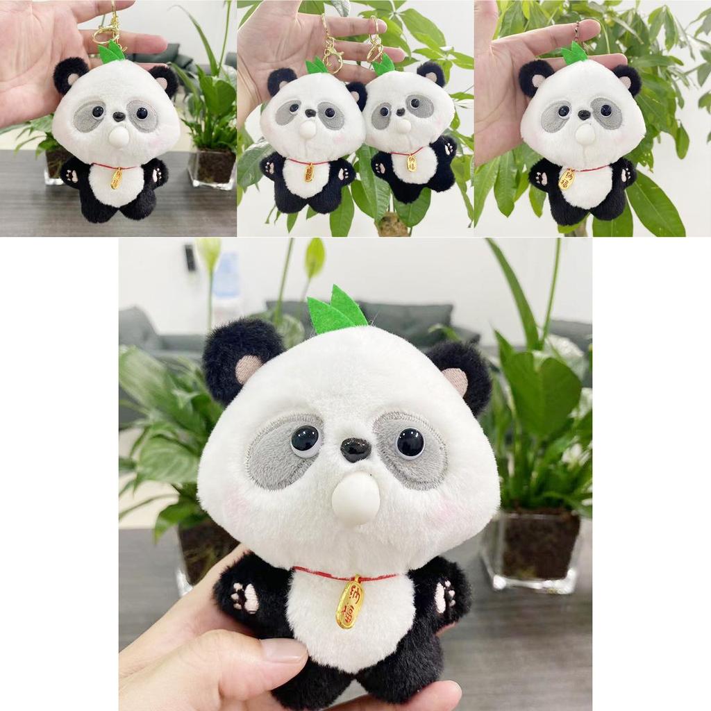 Whimsical Plush Panda Keychain Doll 12cm Cute Soft Toy With Pp Cotton Filling Ideal For Gifts