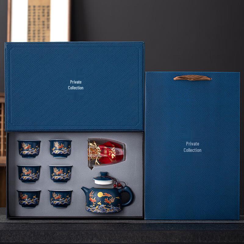 Китайский керамический чайный сервиз в подарочной коробке