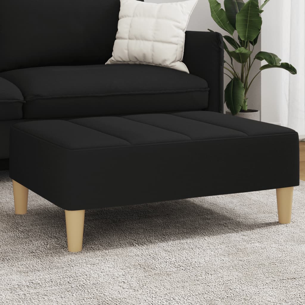 Footstool Black 77 X 55 X 31 Cm Fabric