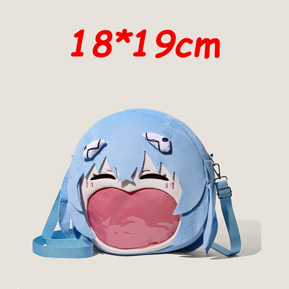 Market-6 EVA Neon Ayanami Rei Schoudertas voor Dames Handtassen Anime Pluche Rugzakken Transparante Make-uptas Cadeaus Itabag Crossbody Tas gray