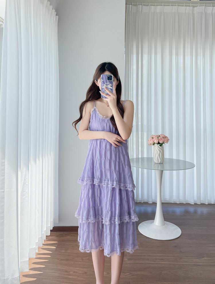 

Spring/Summer 2026 Maternity Fashion: Youthful Two-Piece Set - Denim Jacket & Camisole Cake Skirt 2XL