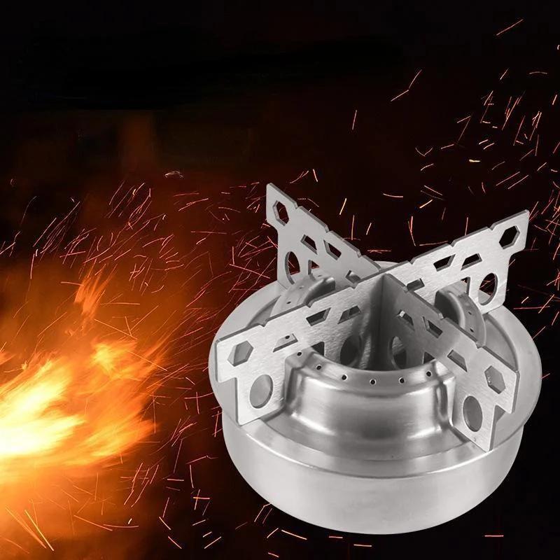 Outdoor Stove Stainless Steel Camping Stove Cookware Stove Cross Camping Fishing Stove Stand Furnace with Stand