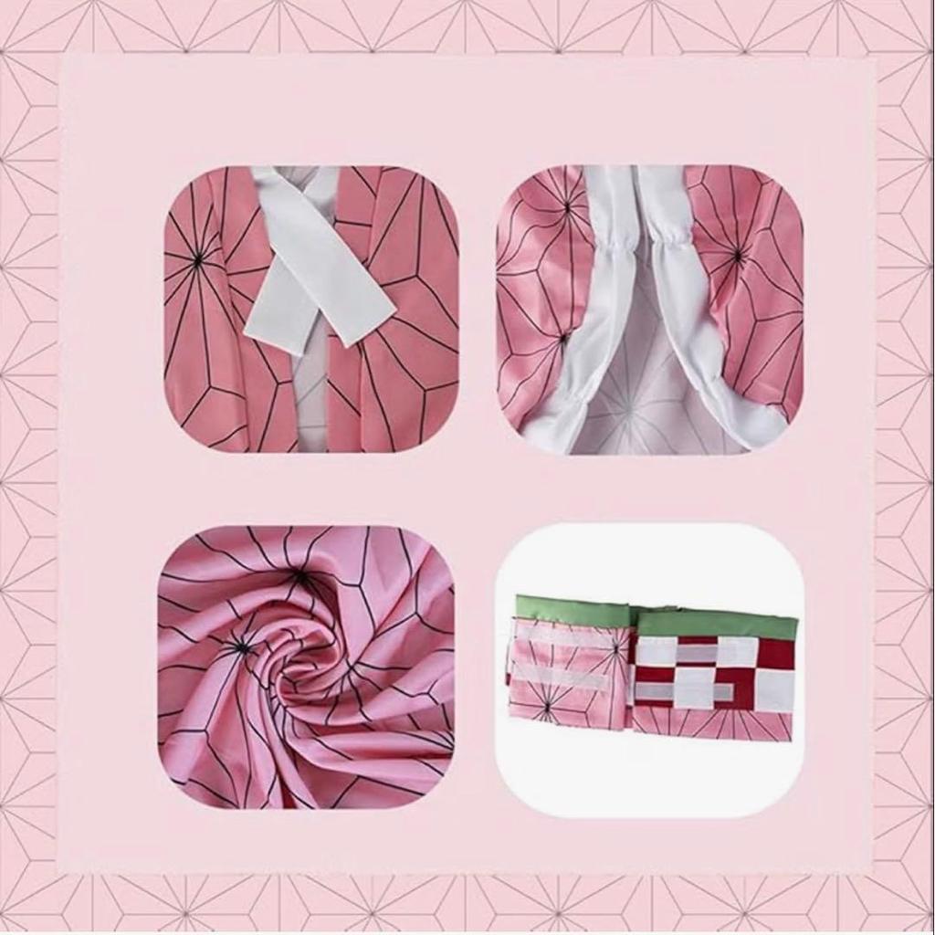 Used Demon Slayer: Kimetsu no Yaiba Nezuko Kamado Cosplay Costume 110cm