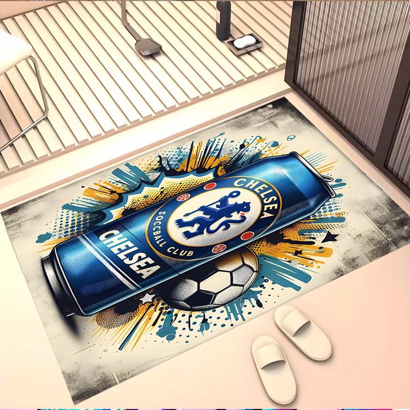 Football Club F.C Print Rug, Washable Floor Carpet, For Entryway Dorm Laundry Room Office Study, Home Decor Birthday Christmas Gift