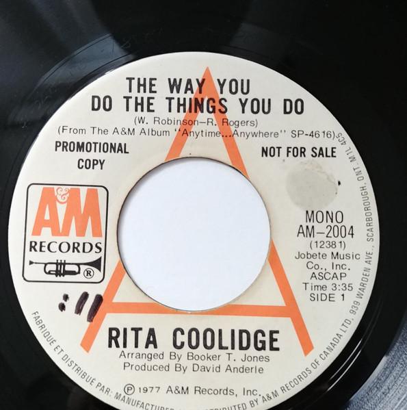 

7inch Record RITA COOLIDGE The Way You Do The Things You Do AM2004 AM Records 1977 Canada Rock Used