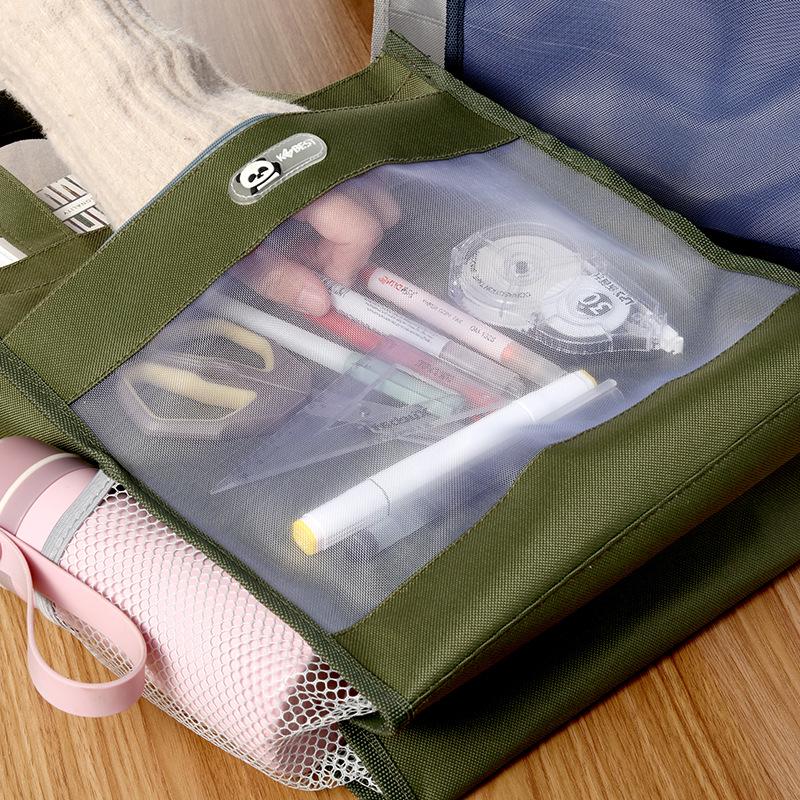 KOBEST Kangbai Student Art Tote: A4 Transparent Mesh Bag with Large Capacity for Books and Supplies.