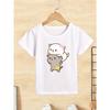 European Sizes Children's Summer Short-Sleeve T-Shirt, Cartoon Print Top for Girls, Featuring a Cute Design, Suitable for Outings and Daily