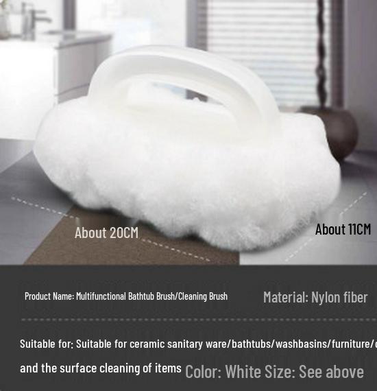 

Newcomer Exclusive: Bathtub and Tile Brush for Bathroom and Floor Cleaning - Free Shipping Bathtub Brush - White - 1 pc