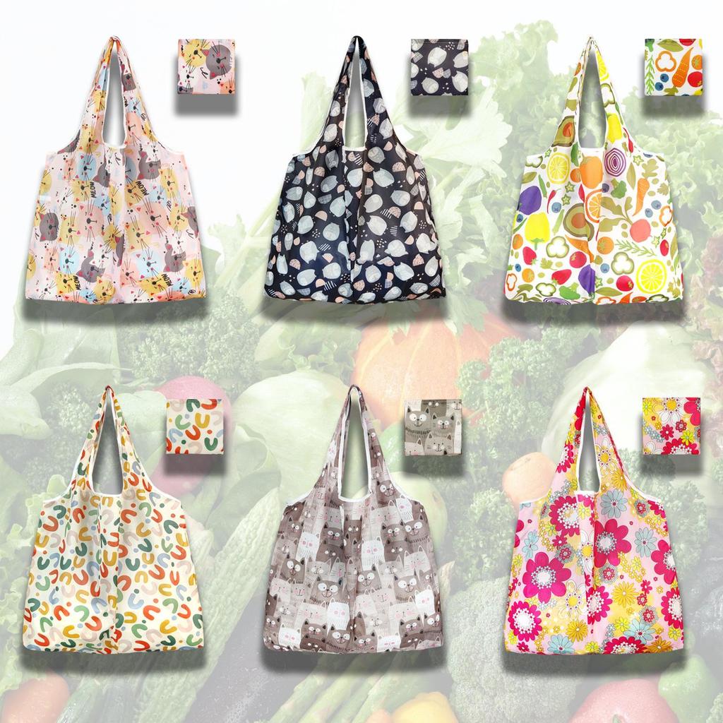 Eco-Friendly Large Capacity Foldable Tote Bag - Creative, Portable, Printed, and In Stock
