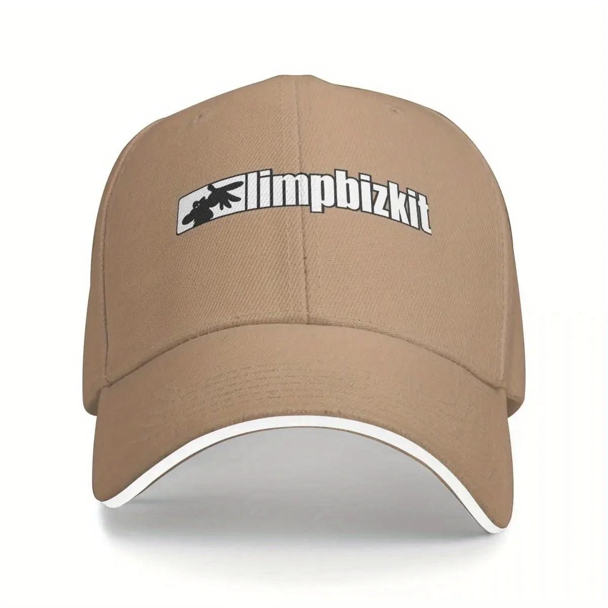 

Limp Bizkit Snapback Baseball Cap - Breathable lightweight, black with white logo and fishbone design, machine washable outdoor Adjustable