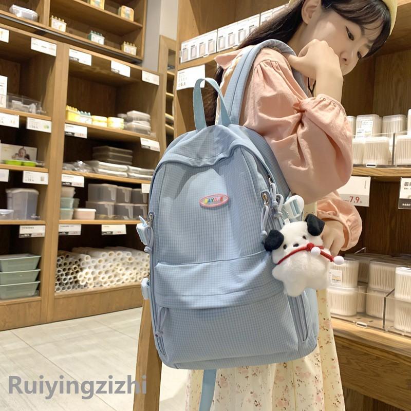 Corduroy Schoolbag Solid Color Student Backpack For Men And Women