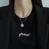 Minimalist Titanium Steel Round Pendant Necklace for Women – Summer Hip-Hop Clavicle Chain Accessory