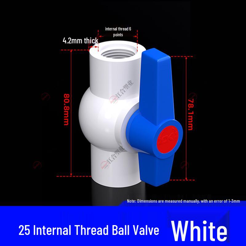 PVC Ball Valve for Water and Fish Tanks - 50mm Threaded Pipe Joint Valve Switch