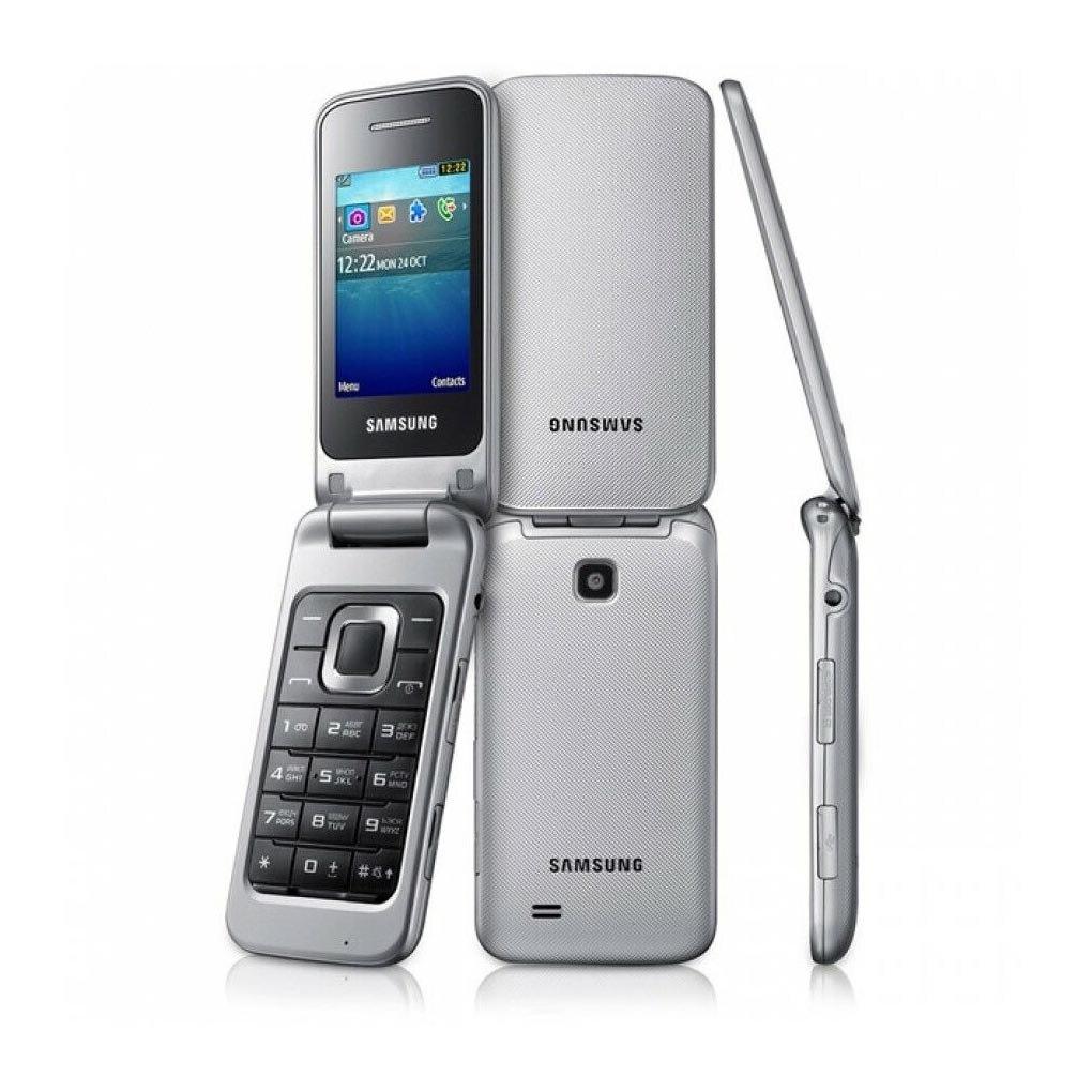 

Відновлений Samsung C3520 FM-радіо 1.3МП GSM Bluetooth Розблокований Оригінальний Розкладний Телефон срібний