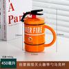 450ml Creative Fire Extinguisher Cup with Spoon Fire Hydrant Tea Cup, Office Water Cup, Ceramic Cup, Funny Gift for Best Friend