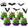 24pcs Halloween Cake Decoration Bat Birthday Cake Topper Halloween Birthday Party Cake Decoration Supplies Halloween Decoration