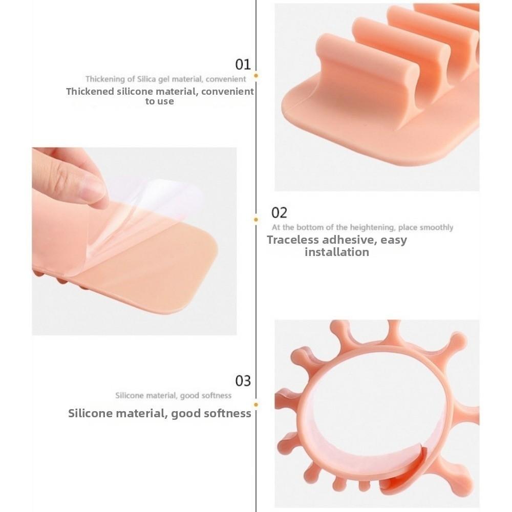 New Soft Silicone Brush Drying Rack Solid Color Suction Cup Cosmetic Tools Wall Mounted Makeup Brush Holder for Beauty Station