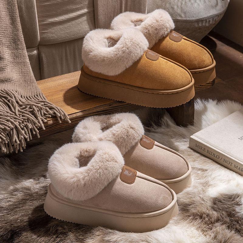 Maternity confinement shoes autumn and winter bags and new home indoor non-slip soft-soled plush warm cotton slippers women