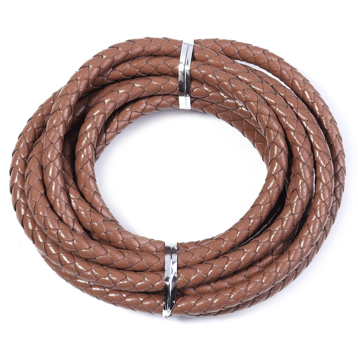 

1m/lot 6mm Brown Braided Leather Cord Rope Fit Necklaces Bracelets Findings Leather Thread DIY Jewelry Making