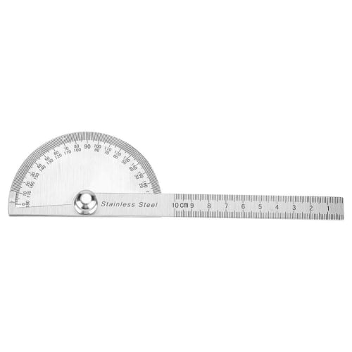 Rotating Protractor Ruler, 0-180 Degrees, Stainless Steel, Ruler, Measuring Tool, Angle and Length Measurement, Suitable for Student Drawings, Enginee