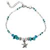 Fashion beach wind turtle starfish bracelet female bohemian beaded scallop pearl turquoise children's anklet