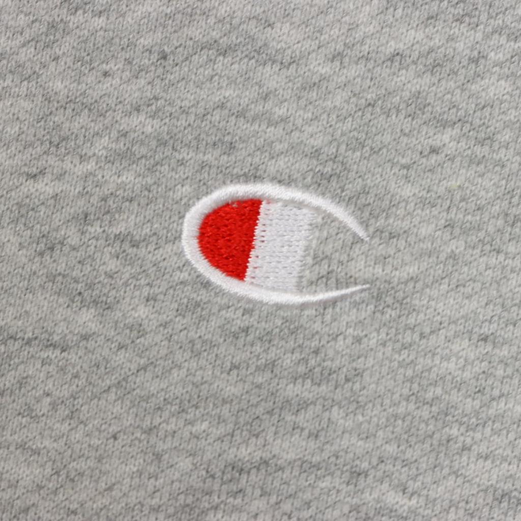 Champion Half Zip Oxford Long Sleeve with Embroidered Logo Men's Sweatshirt, Gray, (C3-B020)