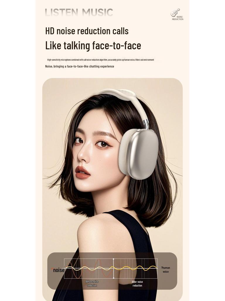 Cross-border P9 Bluetooth Over-Ear Headphones: Wireless, Sports-Ready, Ultra-Long Battery Life, Universal Fit with Card Slot.