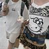 Women's Vintage Y2K Halter Tank Tops Sexy Streetwear Subculture Leopard Patchwork Kawaii Vest Women's Lace