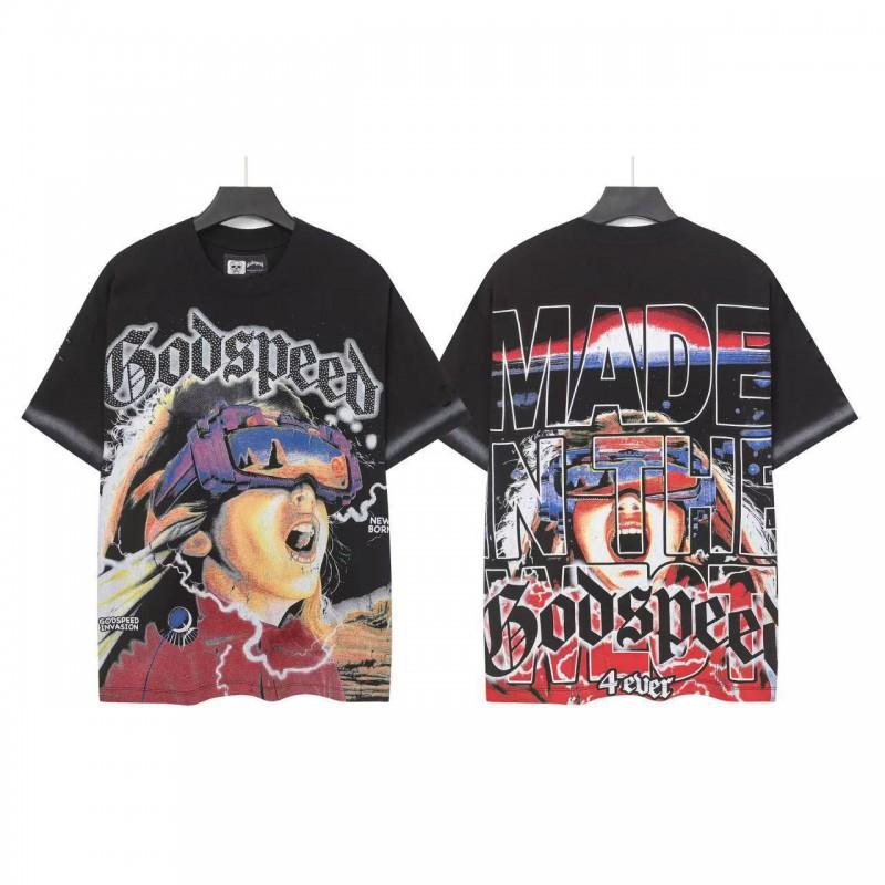 Mens Oversized Graphic Tee With Skull Print Washed Vintage Cotton T-Shirt Loose Fit Short Sleeve Crew Neck