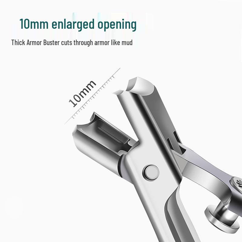 Anti-Splash Self-Locking Nail Clippers for Thick Toenails, Large Opening, 3CR13 Steel