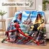 Miraculous Ladybug Custom Name Flannel Throw Blanket Soft Warm for Sofa Bed Indoor Home Use
