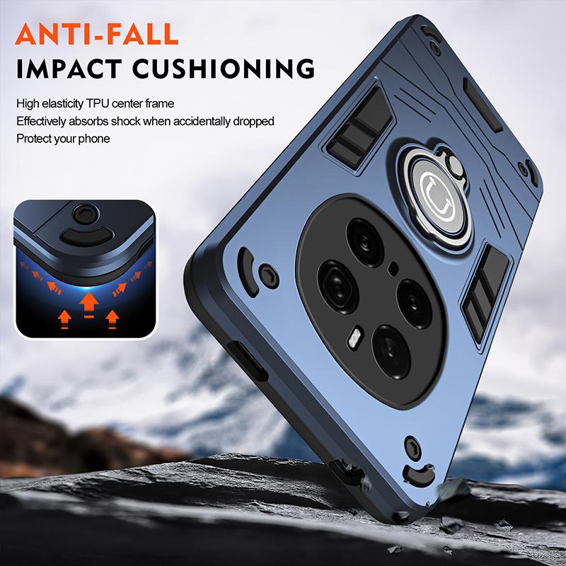 Pro Honor Magic 7 Pro Černé Brnění Magnetický Prstenový Stojánek Pouzdra na Telefon Pro Honor Magic 7 Pro Tvrdé PC Odolné Krytí Proti Pádu