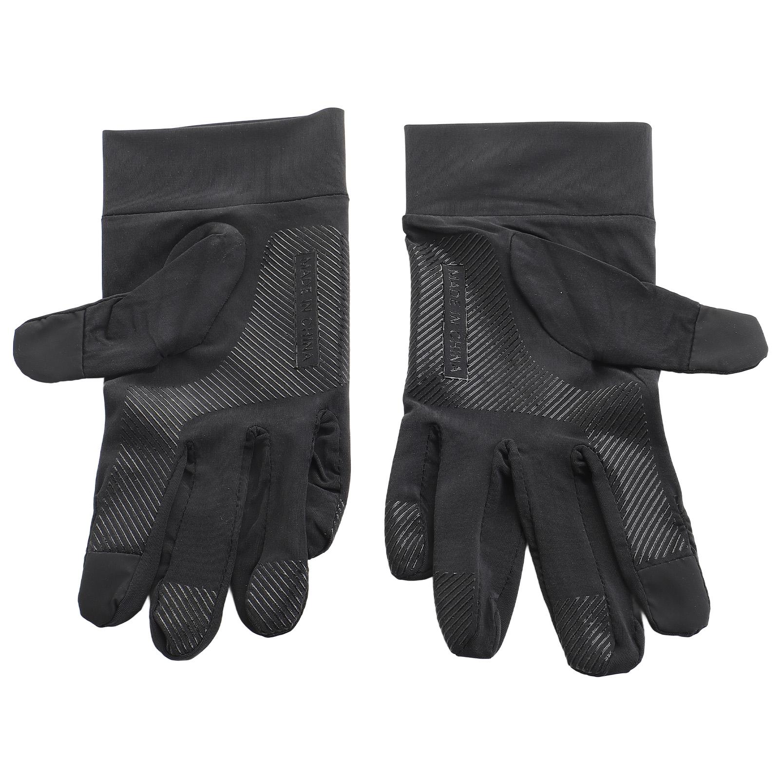 

2 PCS Ice Silk Sun Protection Gloves Men Women Breathable Touchscreen Sunscreen Gloves HN06 Full Finger Black Free Size
