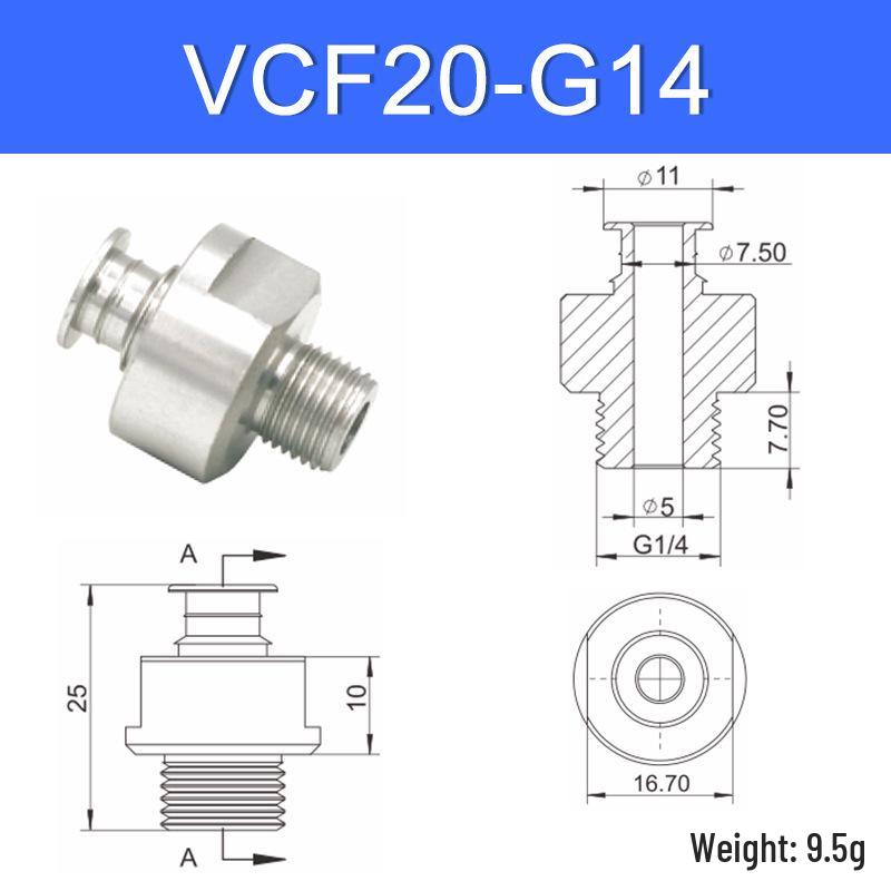Vacuum Suction Cup Connector VM-G1 Threaded Barb Pneumatic Nozzle Adapter