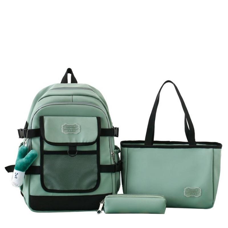 Schoolbag Korean version ins solid color large capacity fashion lightweight simple casual versatile junior high school high school student backpack