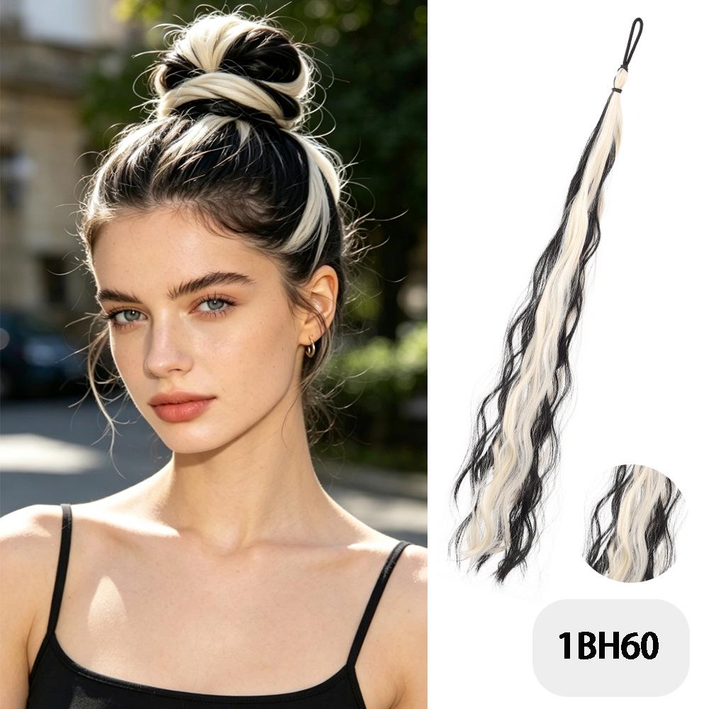 Long Synthetic Messy Bun Ponytail Wig with Rubber Band Hair Tie