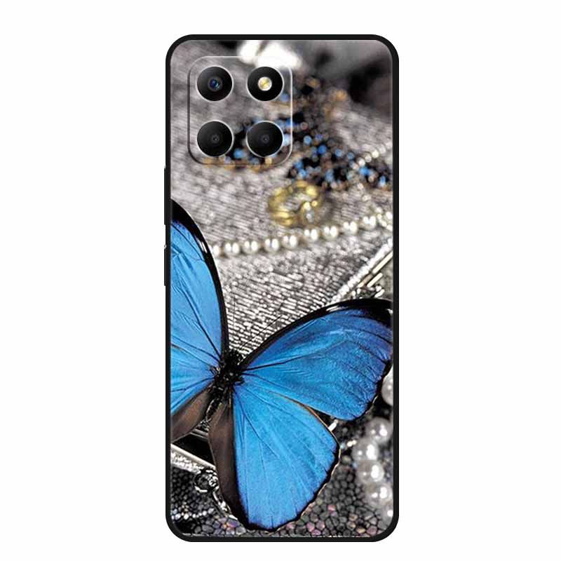 Etui For Honor X6a Zwierzęta TPU Silikon Miękki Tylny Pokrowiec na Telefon dla Huawei Honor X6a HonorX6A 2023 Ochronny Wilk Czarny Fajny Capa